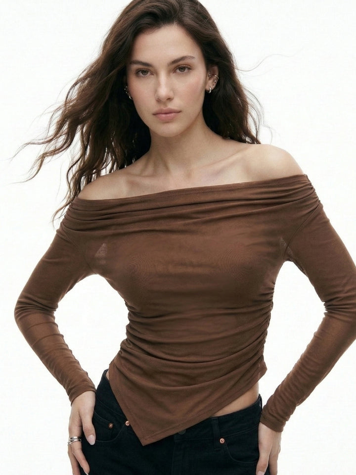Brown Asymmetrical Top
