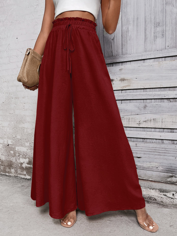 Rust Smocked Waist Pull Up Trouser