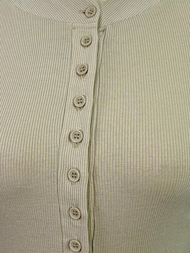 Mint Button Down Fitted Top