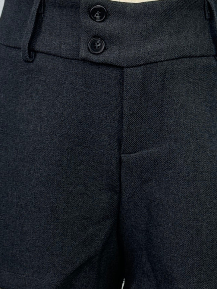 Charcoal High Waisted Structured Shorts