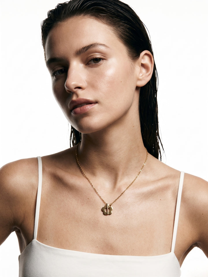 Gold Floral Chain Necklace