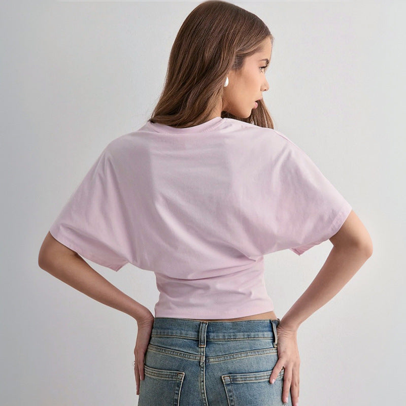 Pink Short Sleeve Fitted Top
