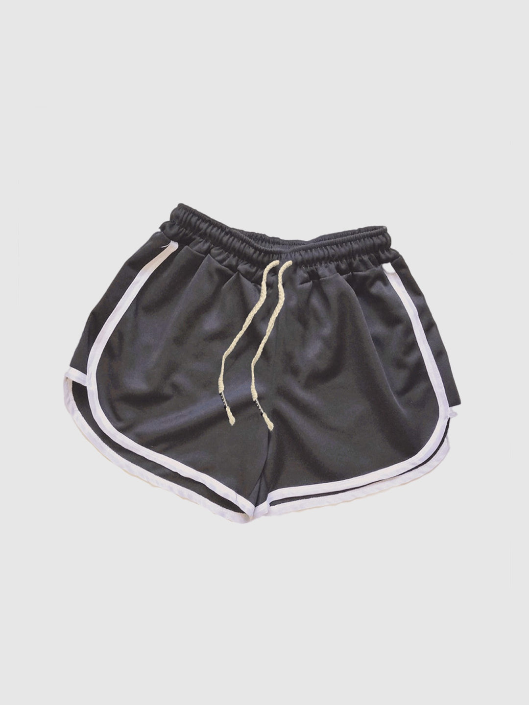 Black Contrast Striped Dolphine Shorts