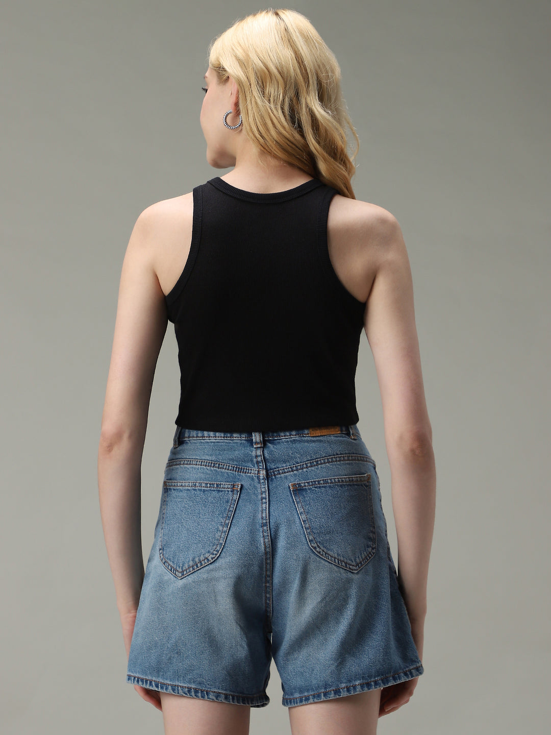Black Assymetric Hem Tank Top