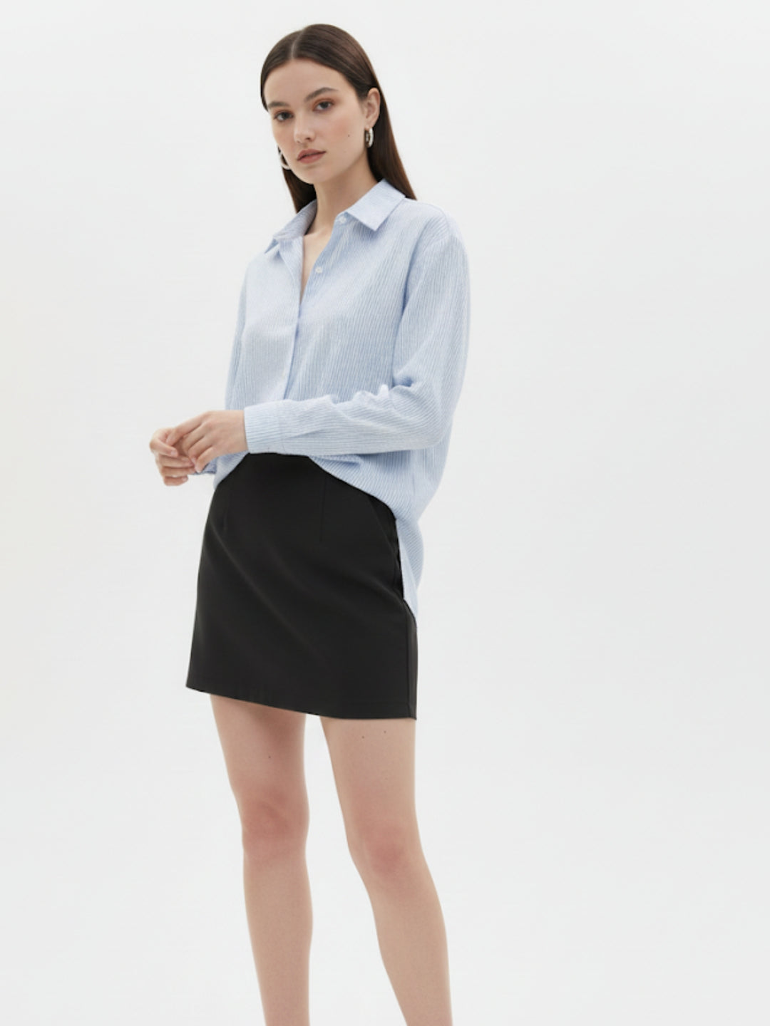 Light Blue Relaxed Front Buttoned Shirt