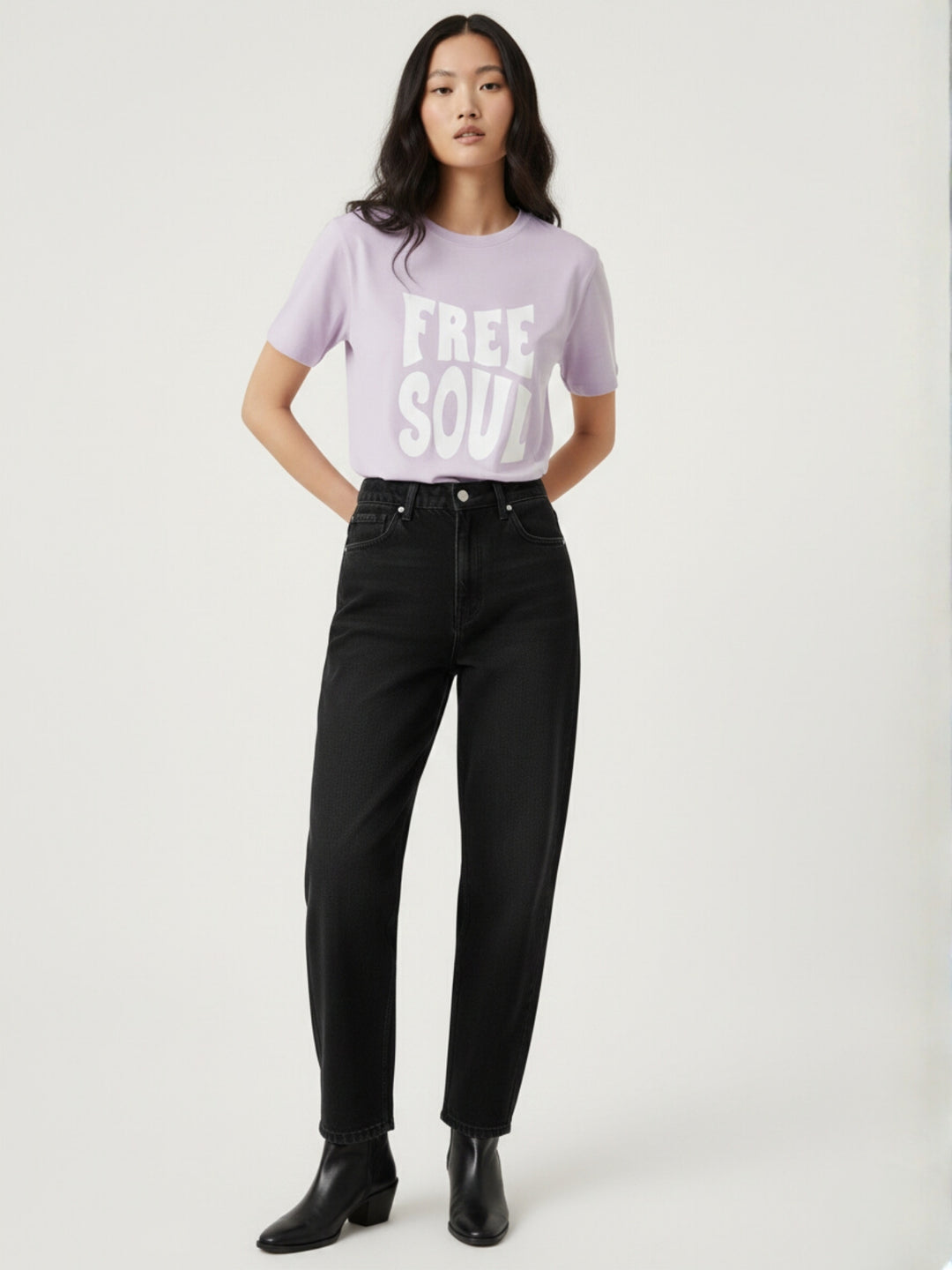 Lilac Regular Fit Graphic Tshirt