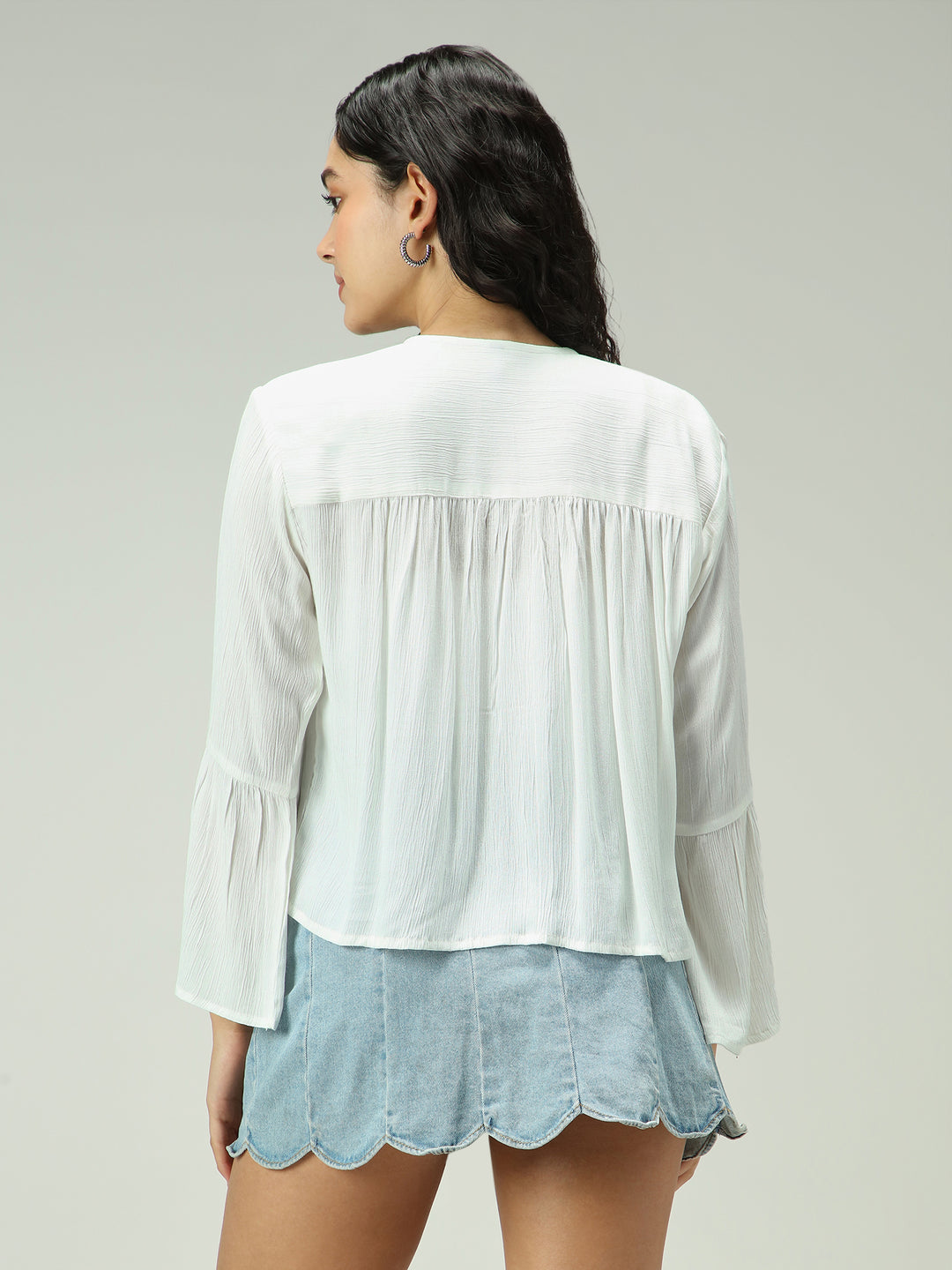 White Button Down Flowy Shirt