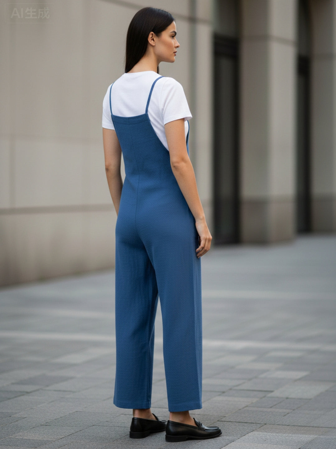 Blue Double Spaghetti Strap Jumpsuits