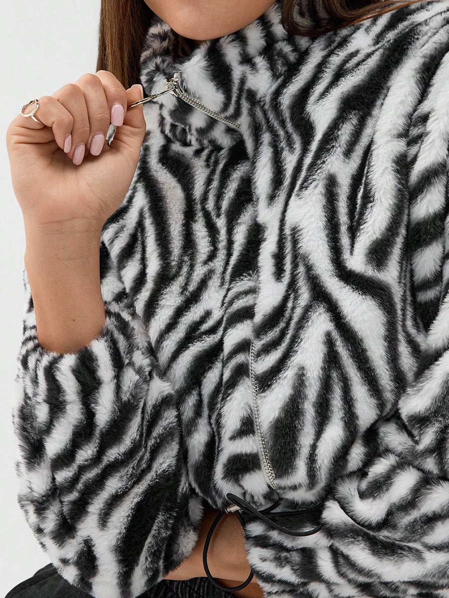 Black Full Sleeve Printed Jacket
