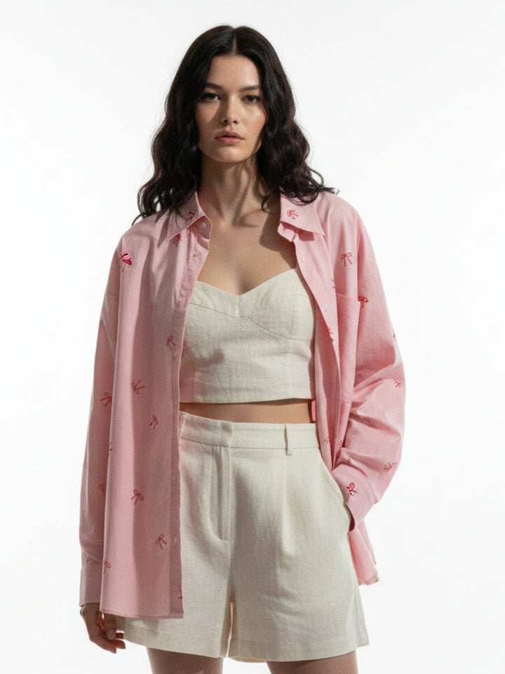 Pink Full Sleeve Printed Shirt