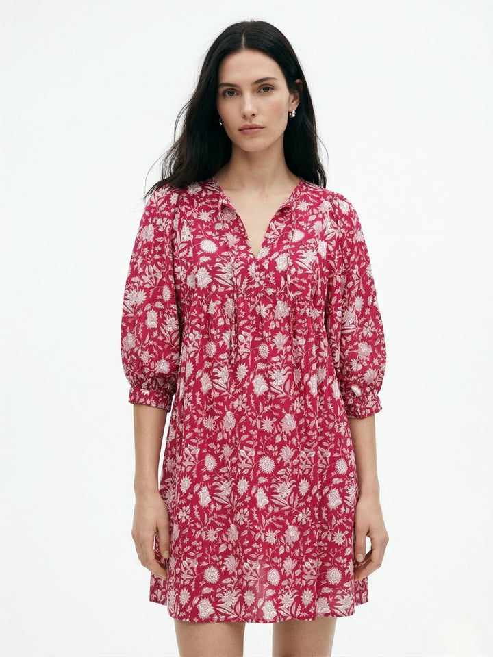 Pink Printed Kaftan Dress