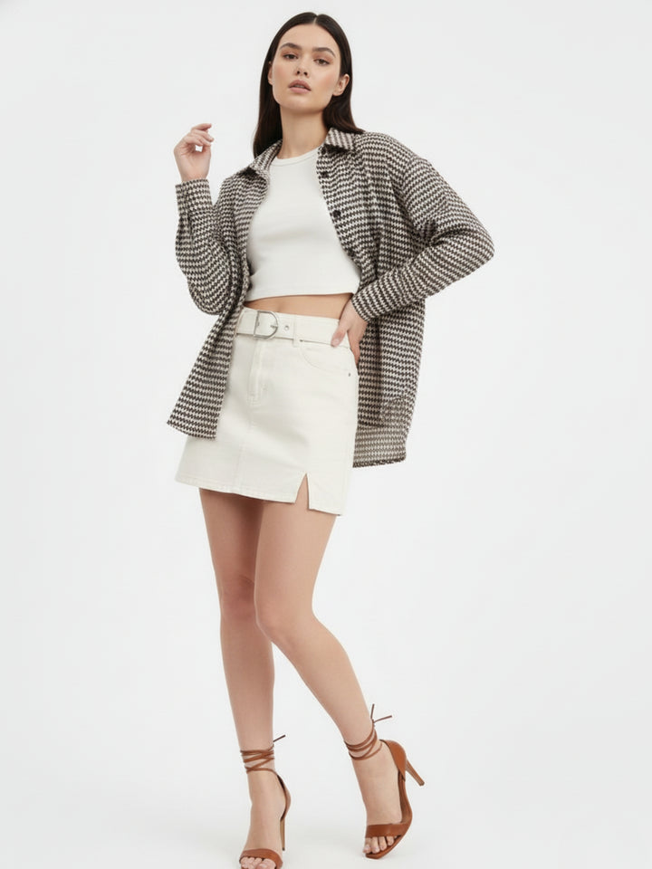 Multi Geometric Printed Button Down Shirt