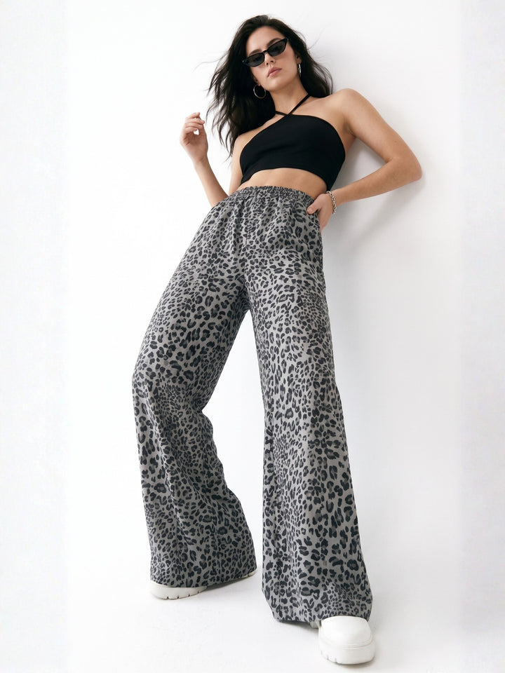 Grey Animal Printed Sweatpants