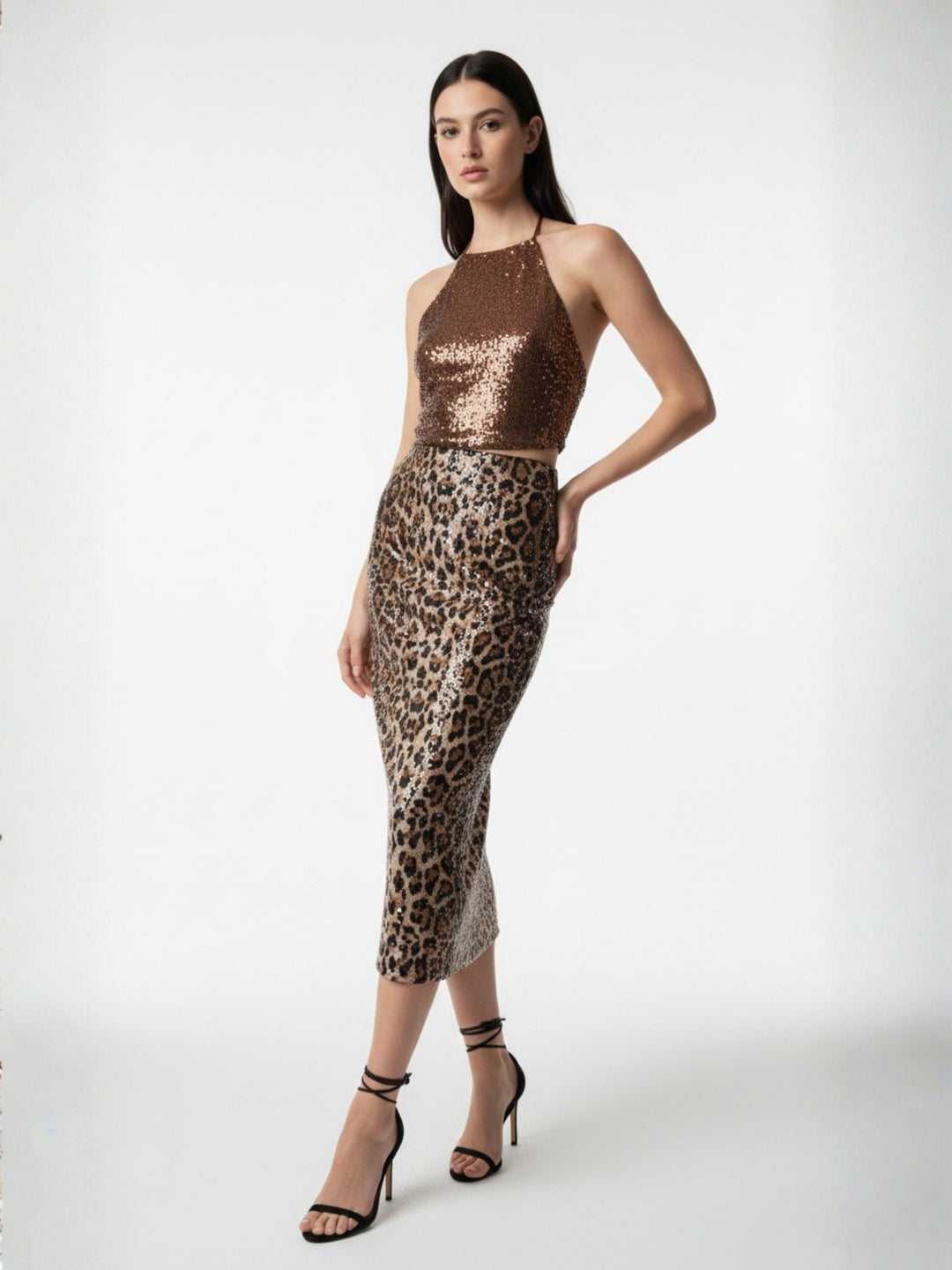 Brown Animal Printed Skirt