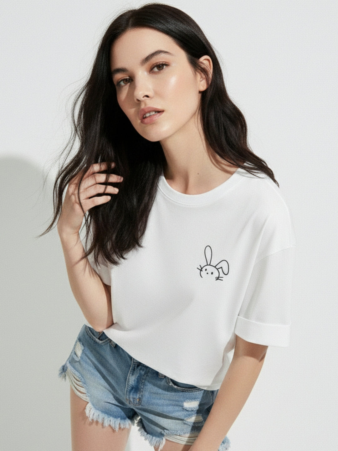 White Graphic Print Tshirt