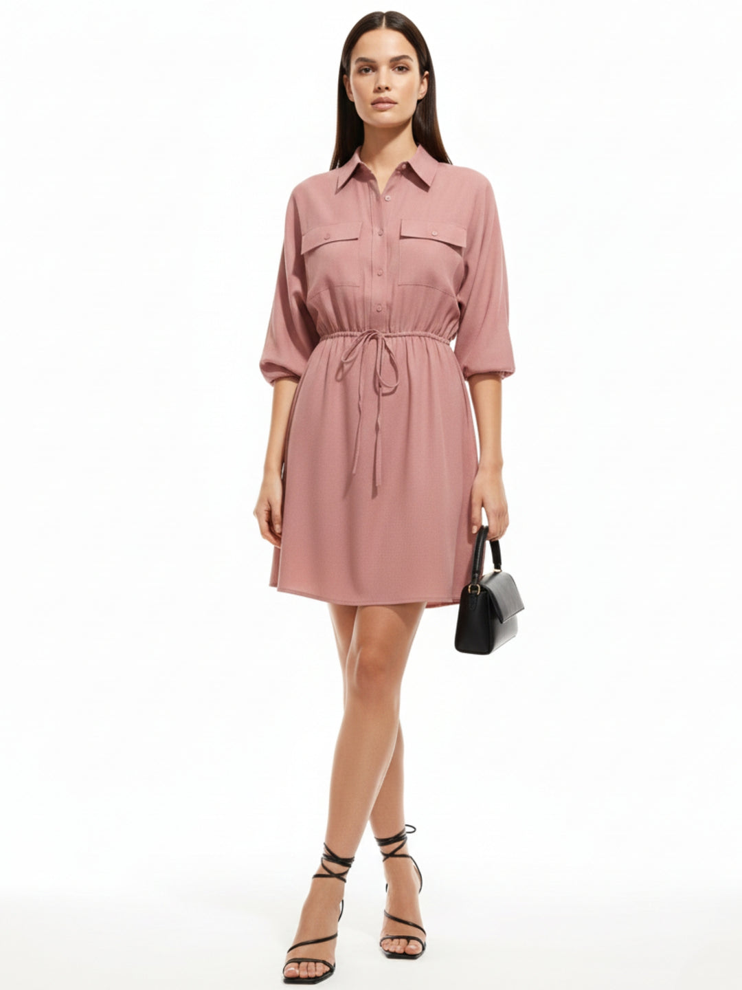 Beige Mini Utility Detail Dress