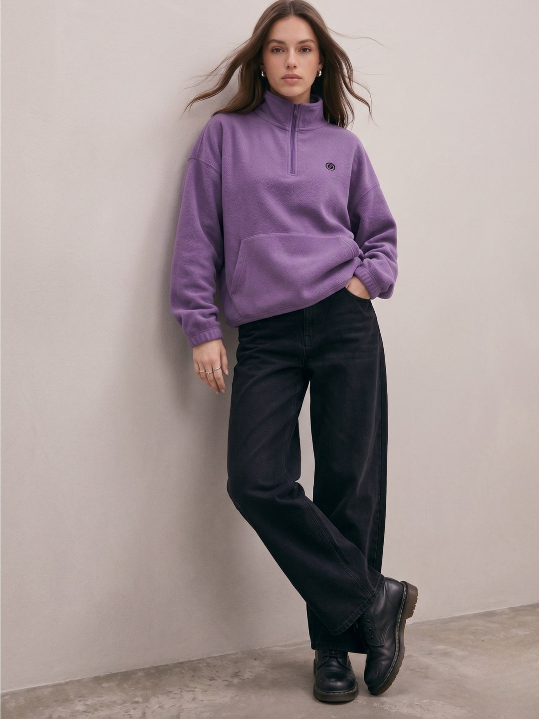 Purple Collar Sweat Shirt