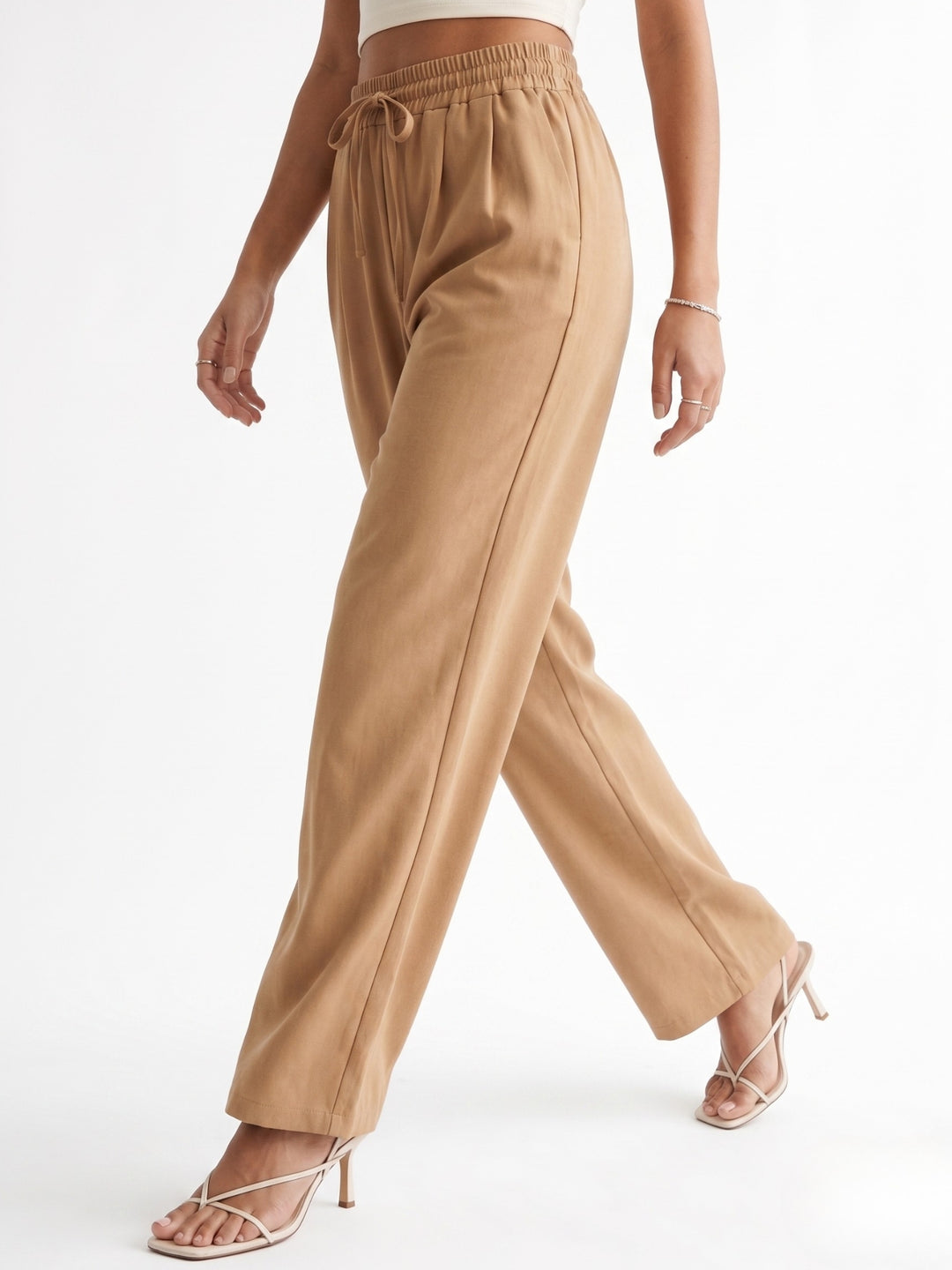 Brown High Waist Wide Leg Pant