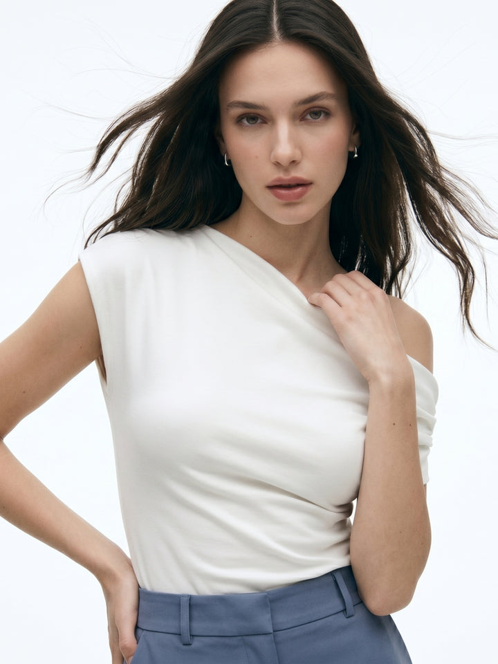 White One Shoulder Top