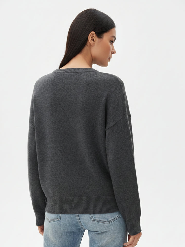Grey Full Sleeve Round Neck Sweatshirt