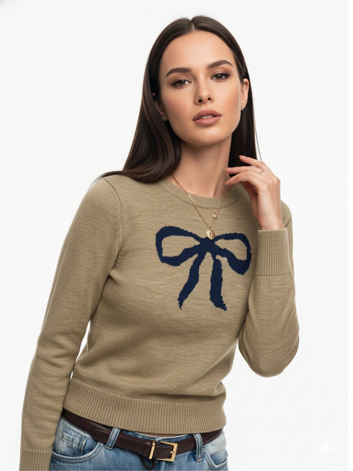 Khaki Full Sleeve Printed Sweatshirt