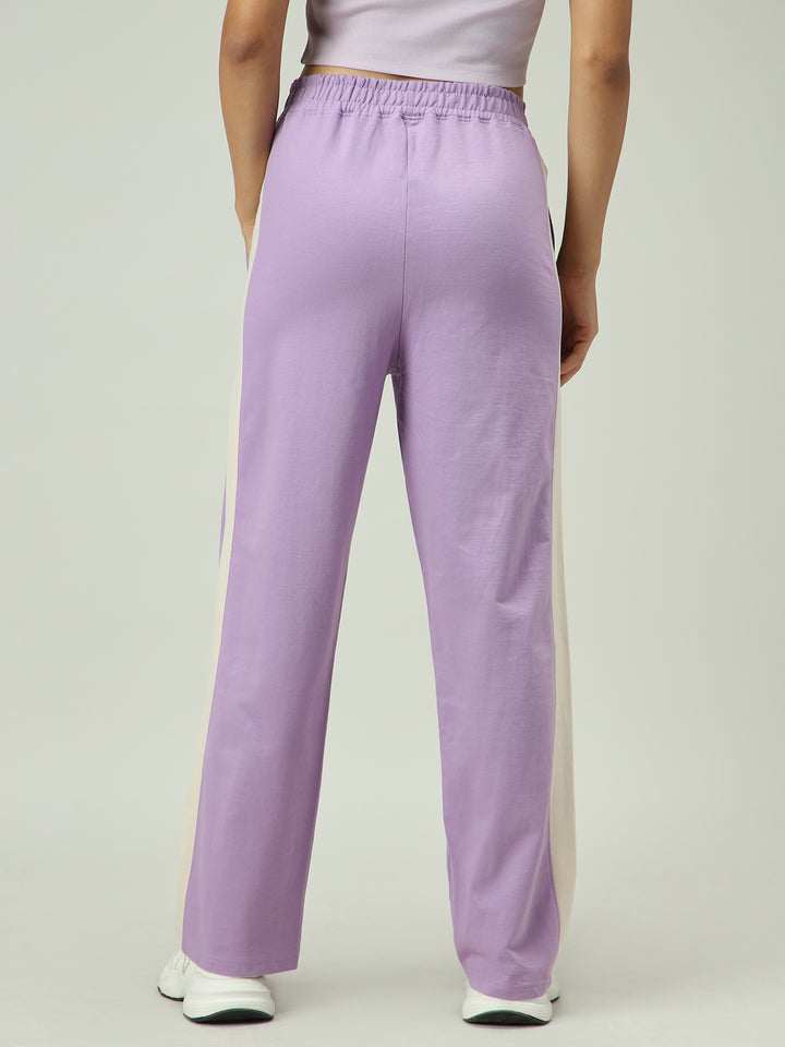 Lilac Contrast Striped Sweatpants