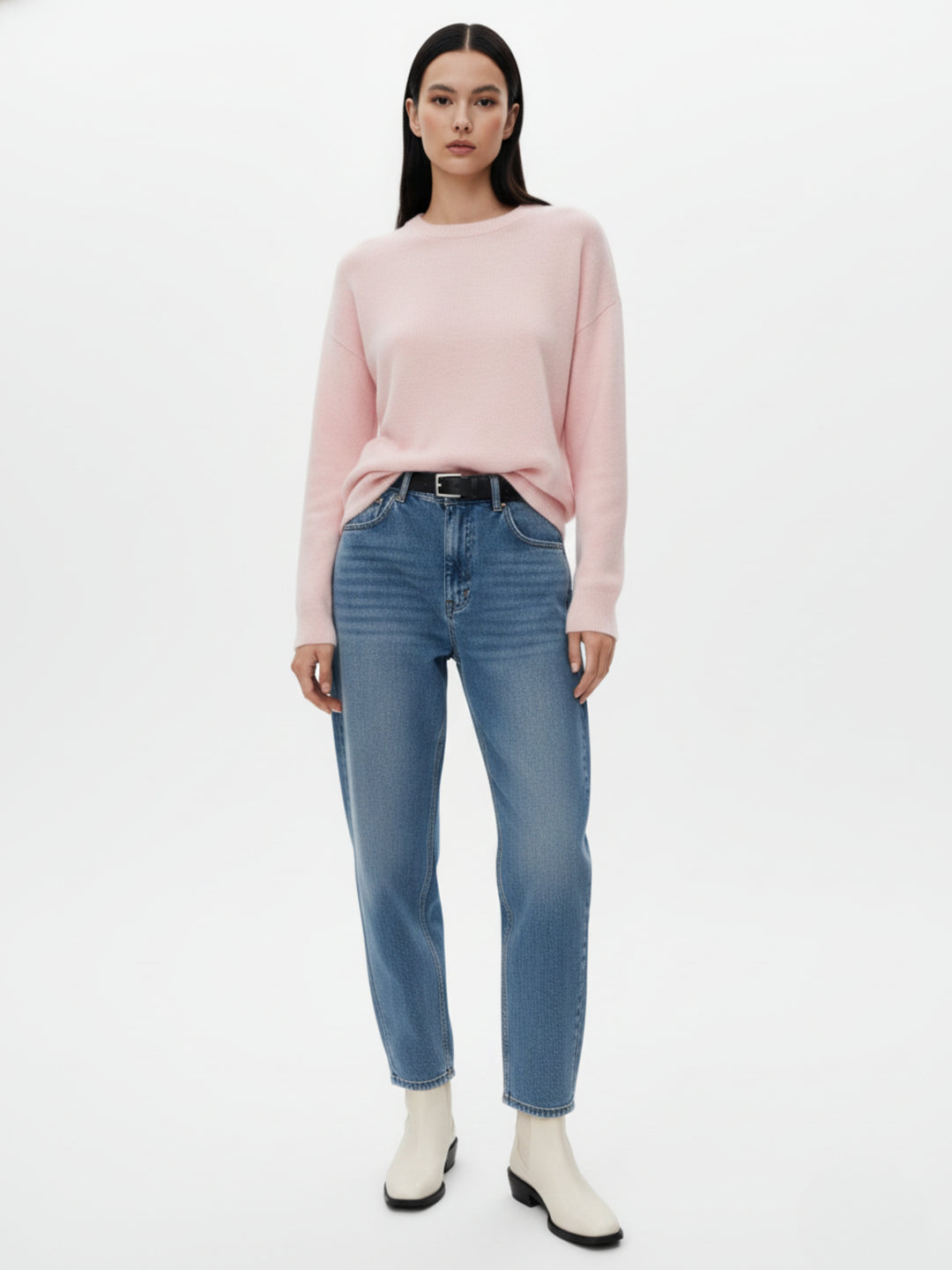 Pink Full Sleeve Round Neck Sweatshirt