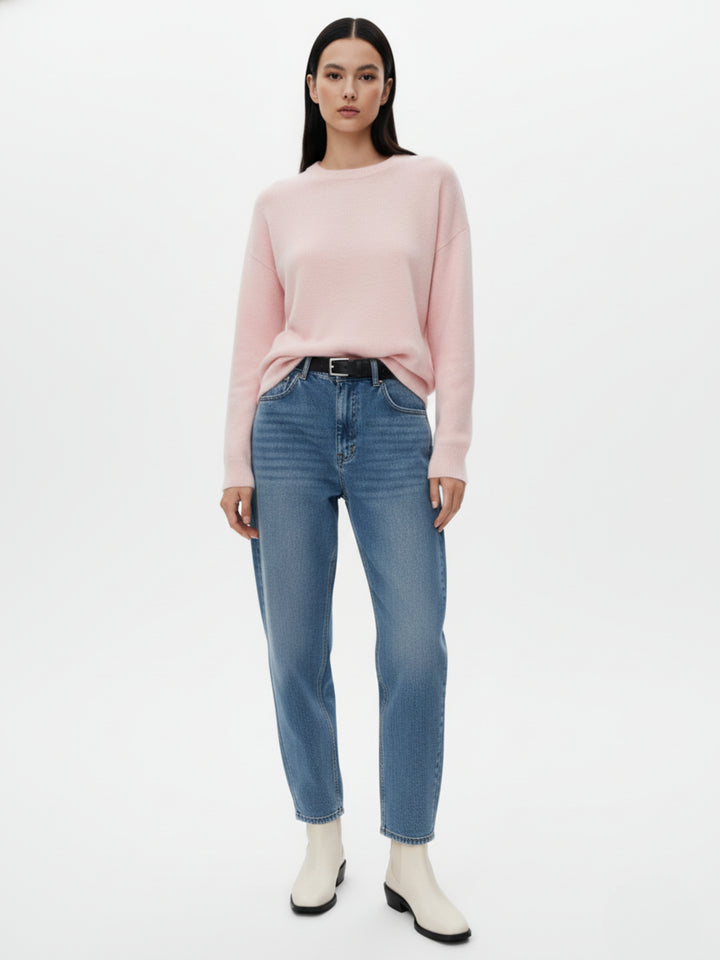 Pink Full Sleeve Round Neck Sweatshirt