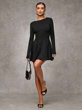 Black Full Sleeve Round Neck Dress