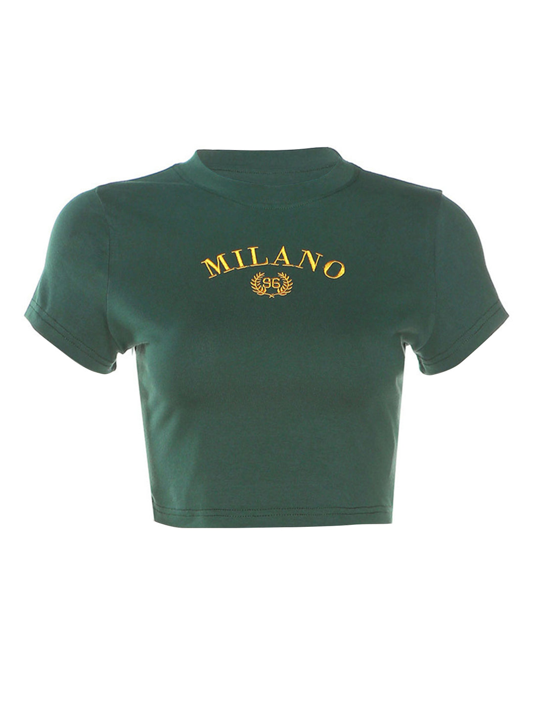 Green Fitted Crop T-Shirt