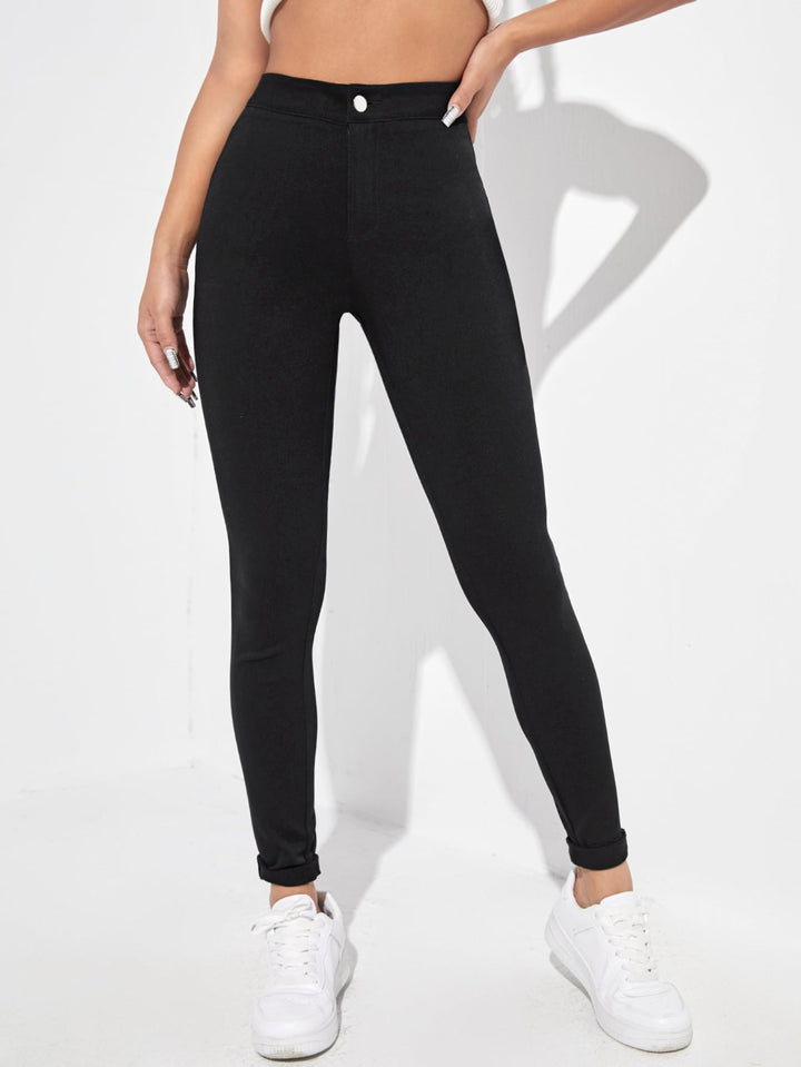 Black High Waist Skinny Denims