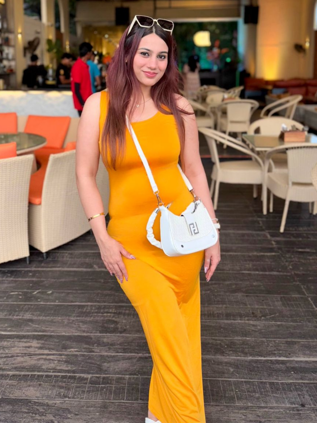 Orange Bodycon Sheath Dress