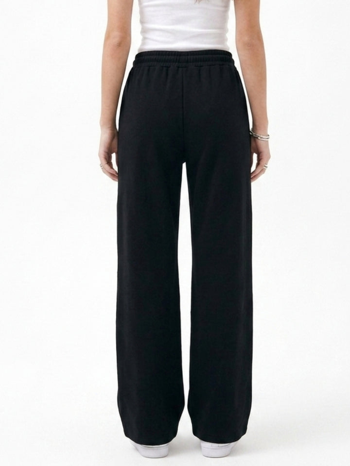Black Pocket Detail Wide Leg Pant
