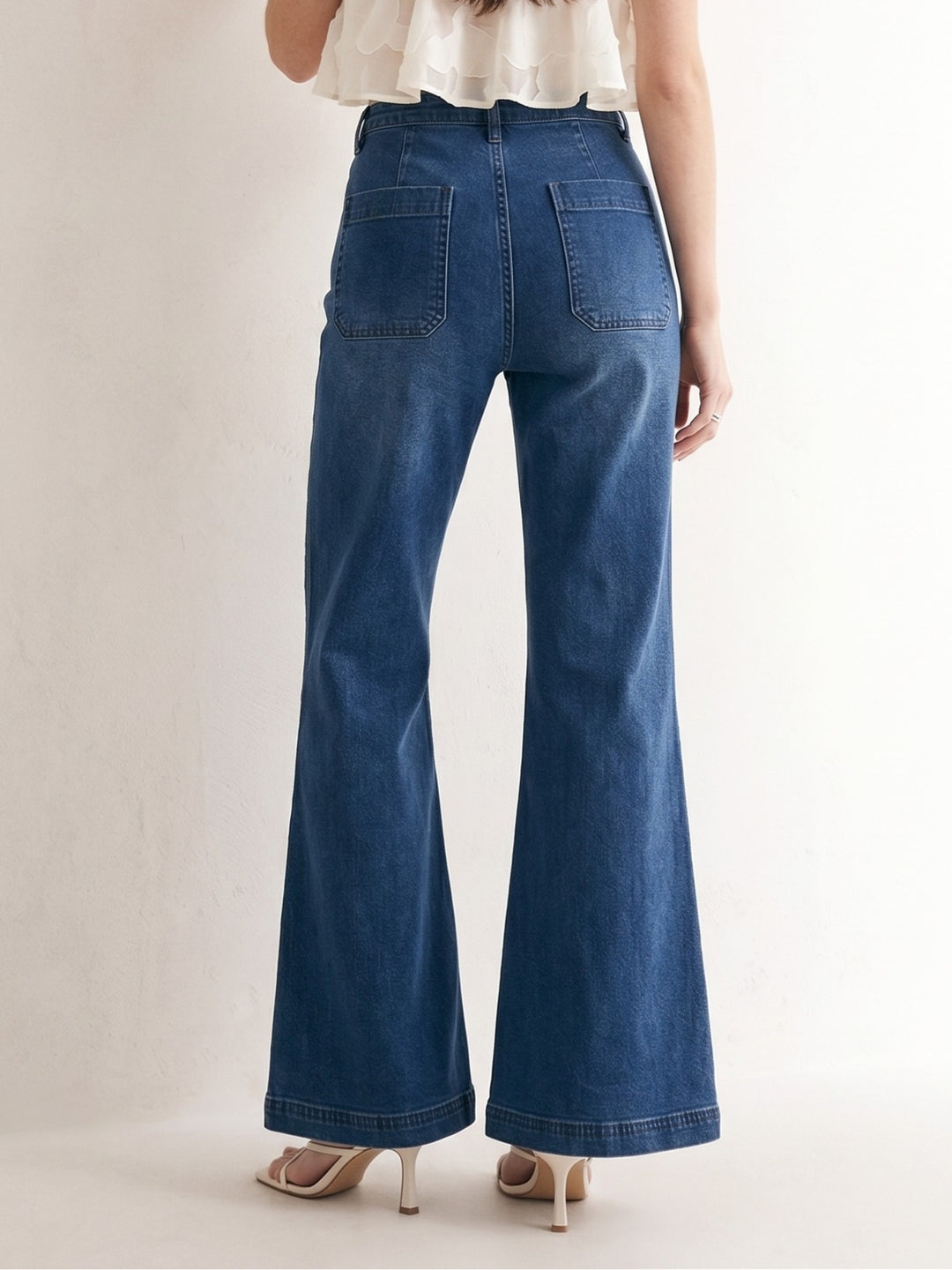Blue Front Pocket Straight Fit Jeans