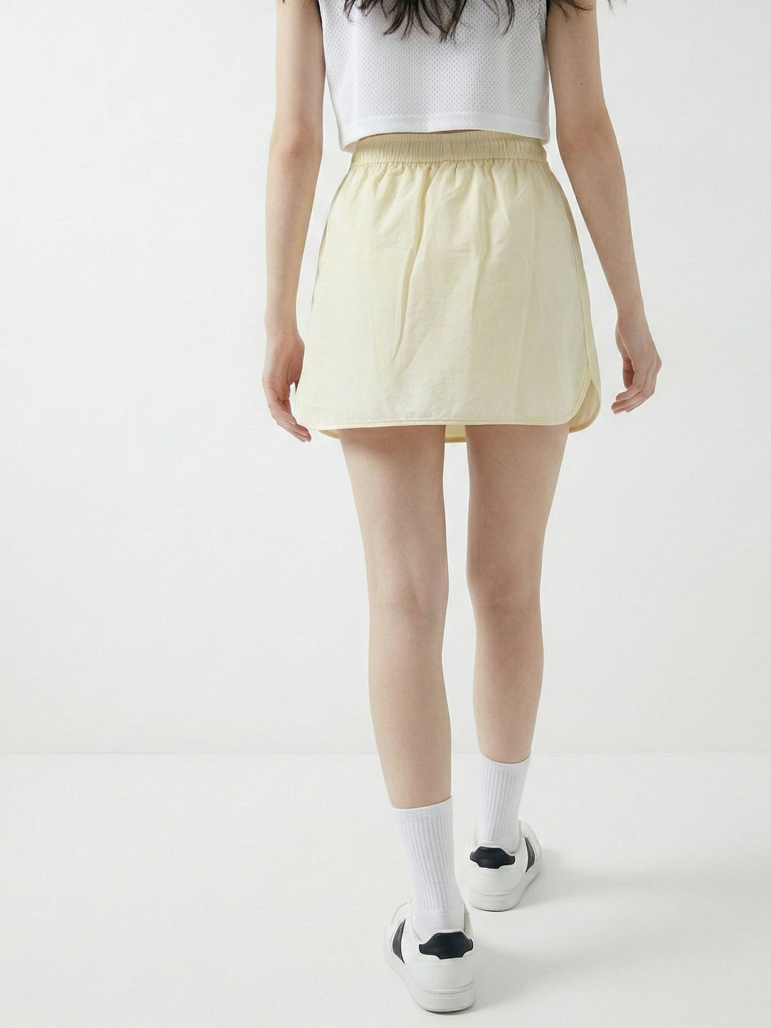 Off White Drawstring U-Hem Skirt