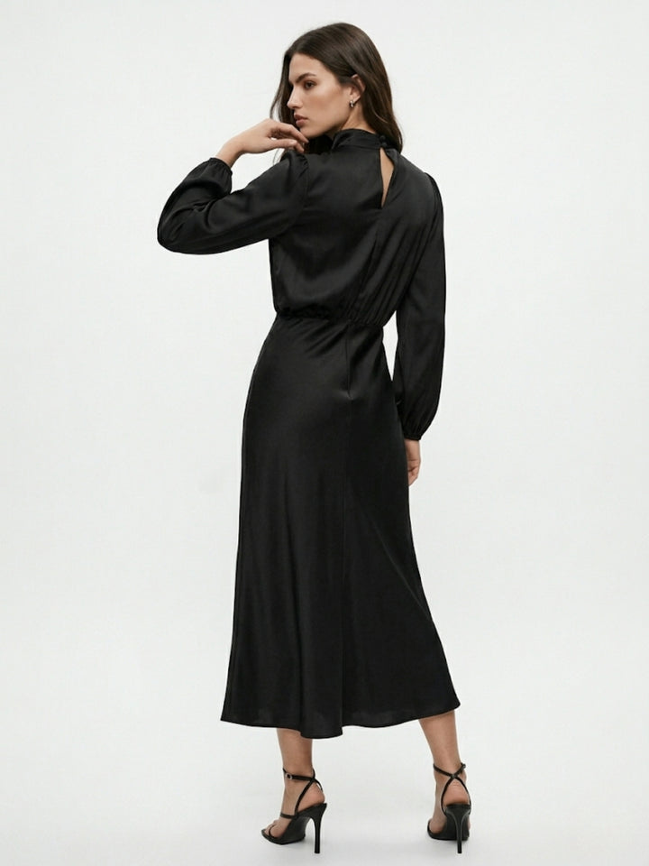 Black Mock Neck Full Sleeve Dress
