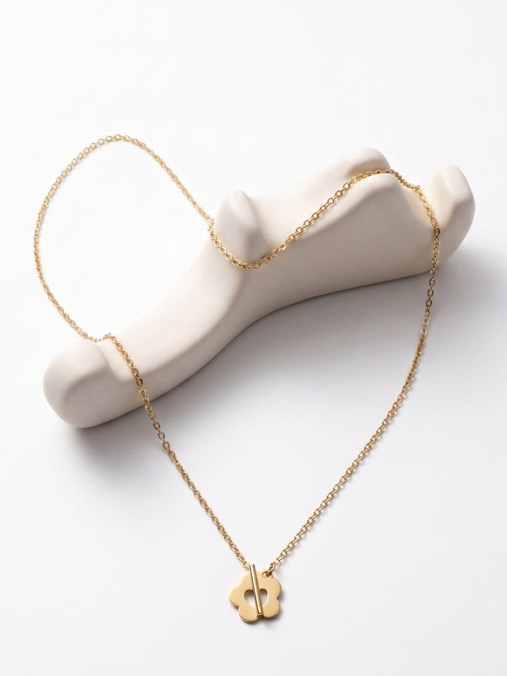 Gold Floral Chain Necklace