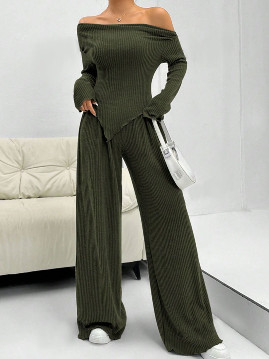 Green Top And Pant Co-Ord Set