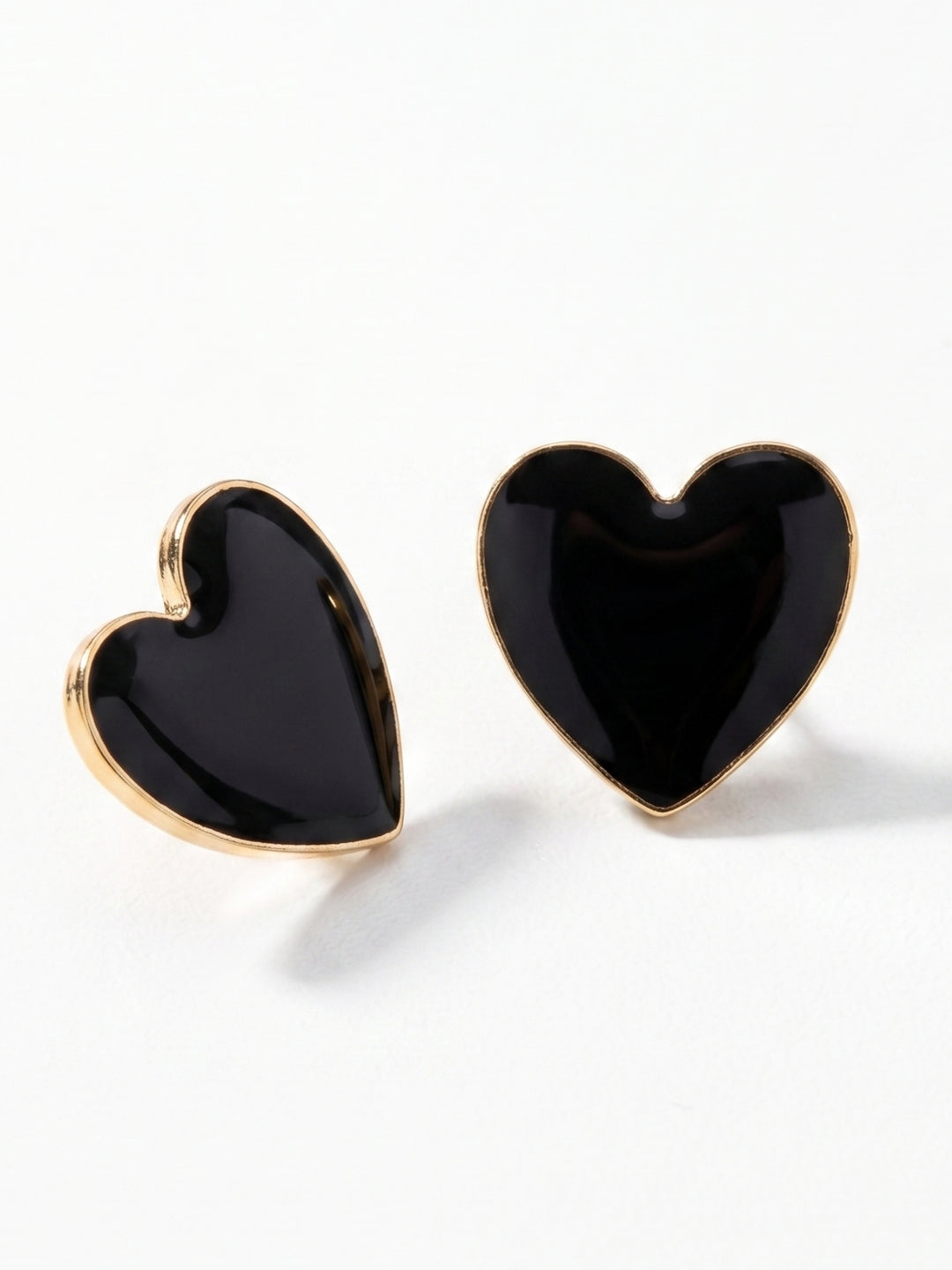 Black Heart Shape Metal Earrings
