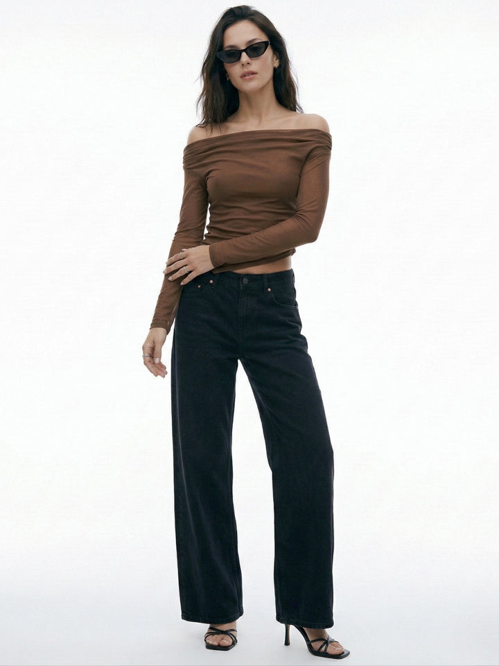 Brown Asymmetrical Top