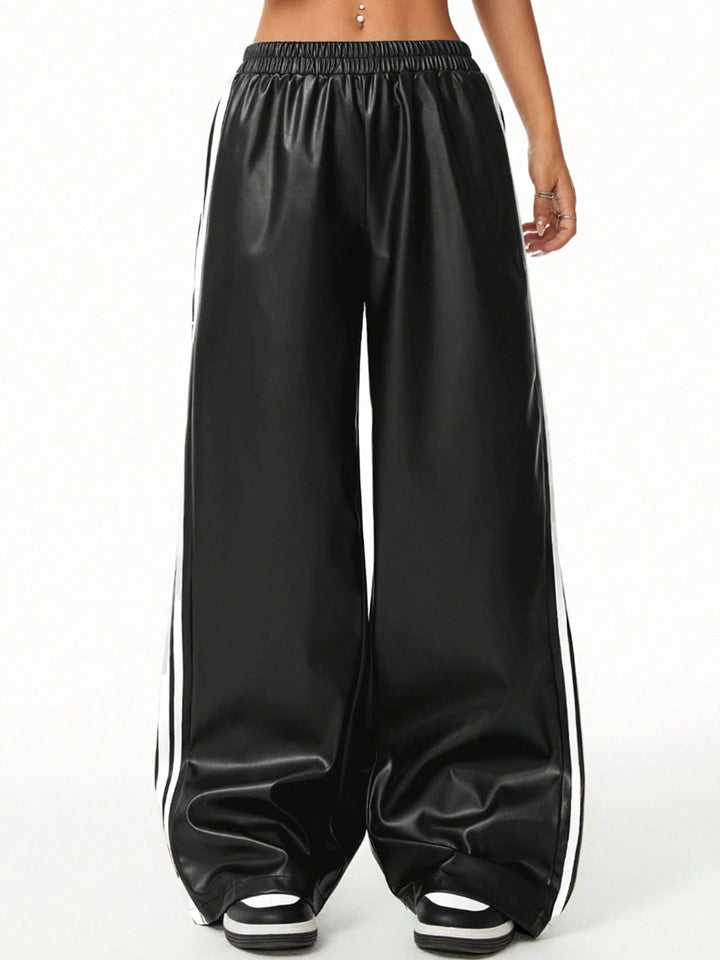 Black Varsity Side Stripe Sweatpants