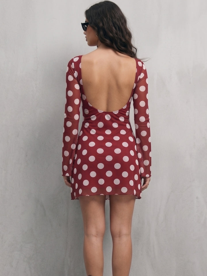 Maroon Full Sleeve Fitted Dress