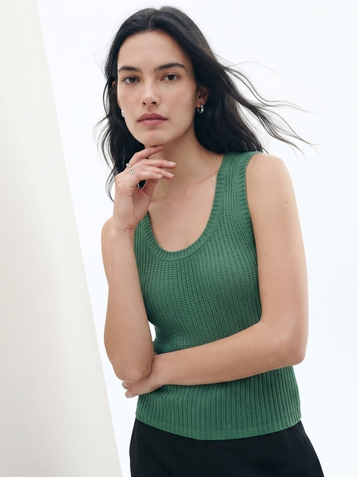 Green Sleeveless Crochet Top