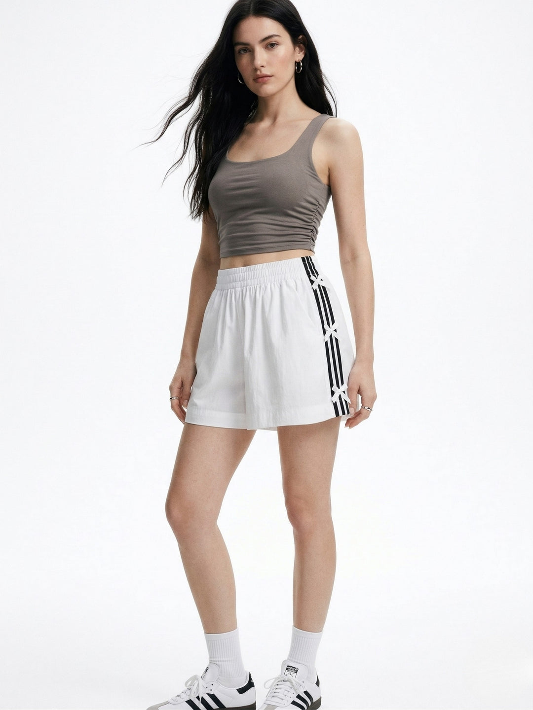 White High Waist Bow Detail Shorts