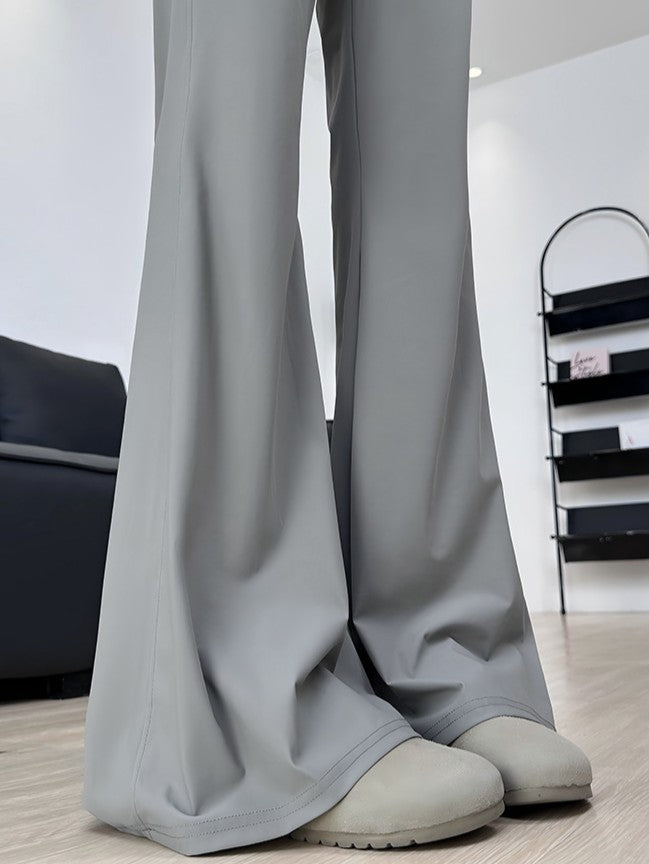 Grey Drawstring Flared Joggers