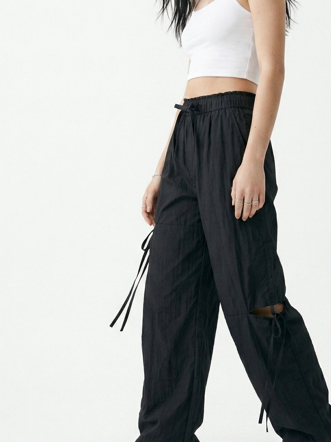 Black High Waist Cut-Out Detail Pant