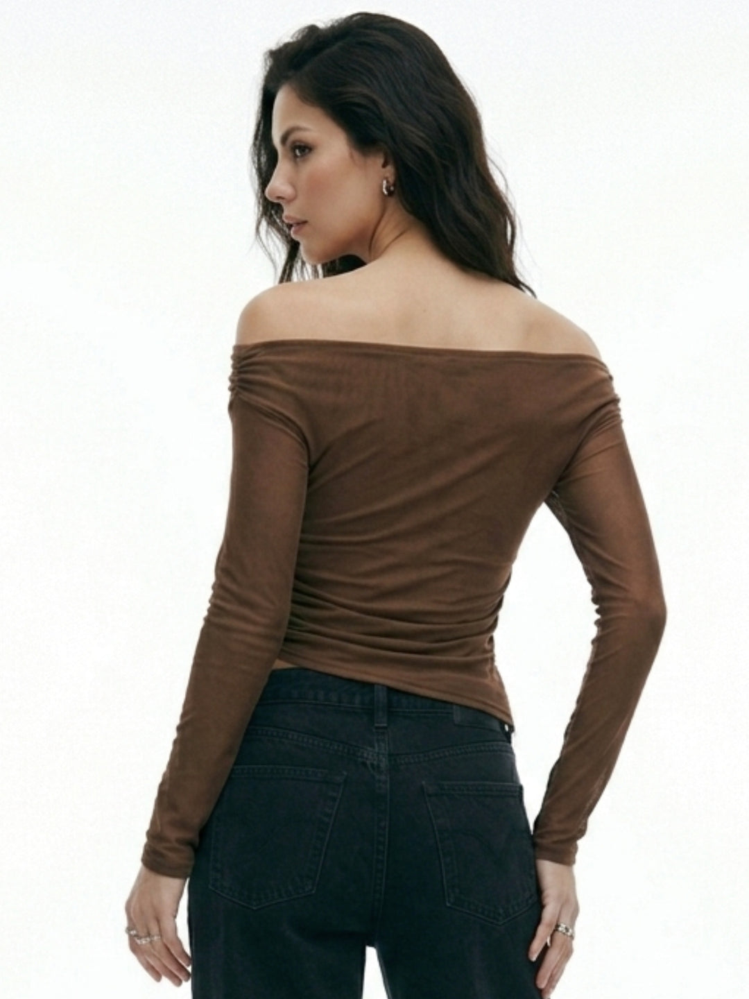 Brown Asymmetrical Top