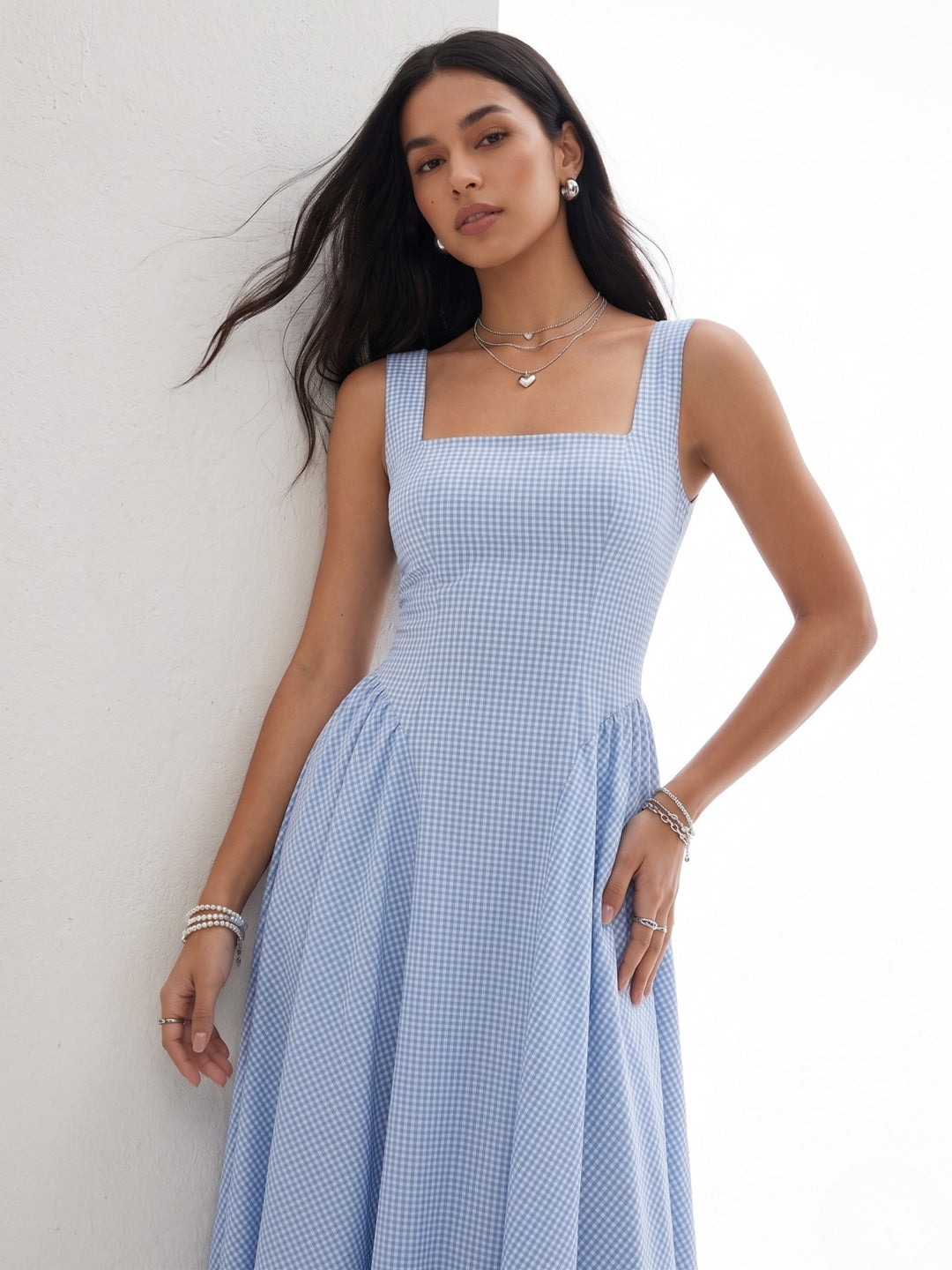 Off White Short Sleeve V Neck Printed Dress