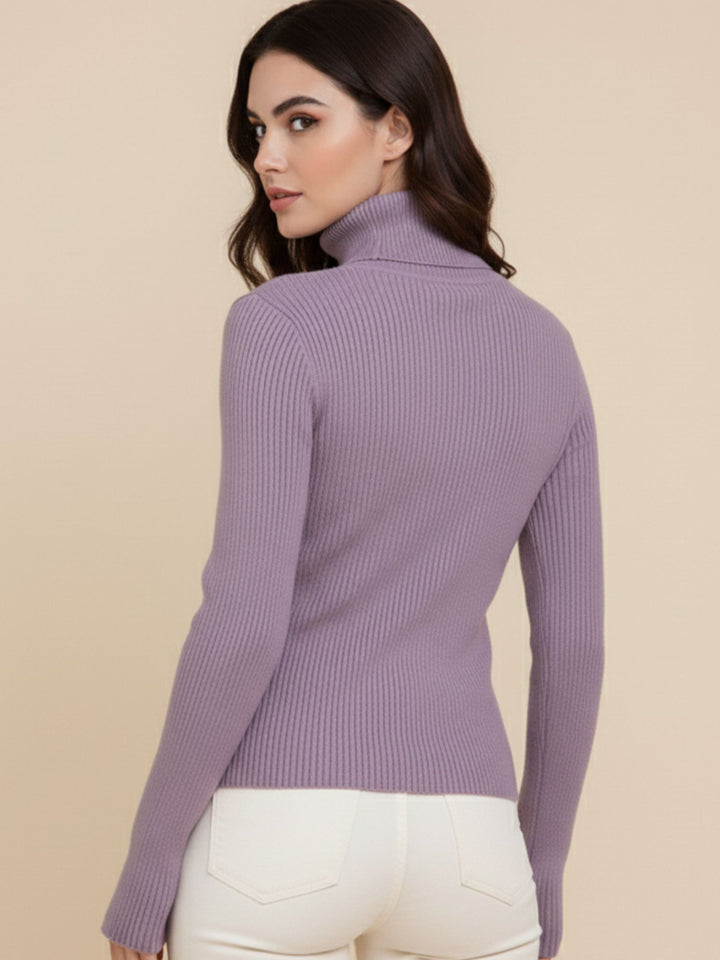 Lilac Full Sleeve Mock Neck Sweater