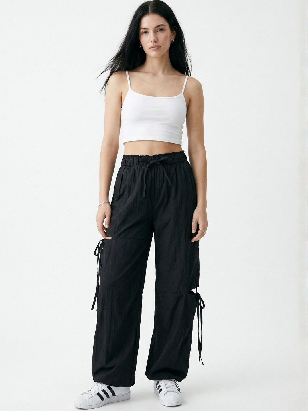 Black High Waist Cut-Out Detail Pant